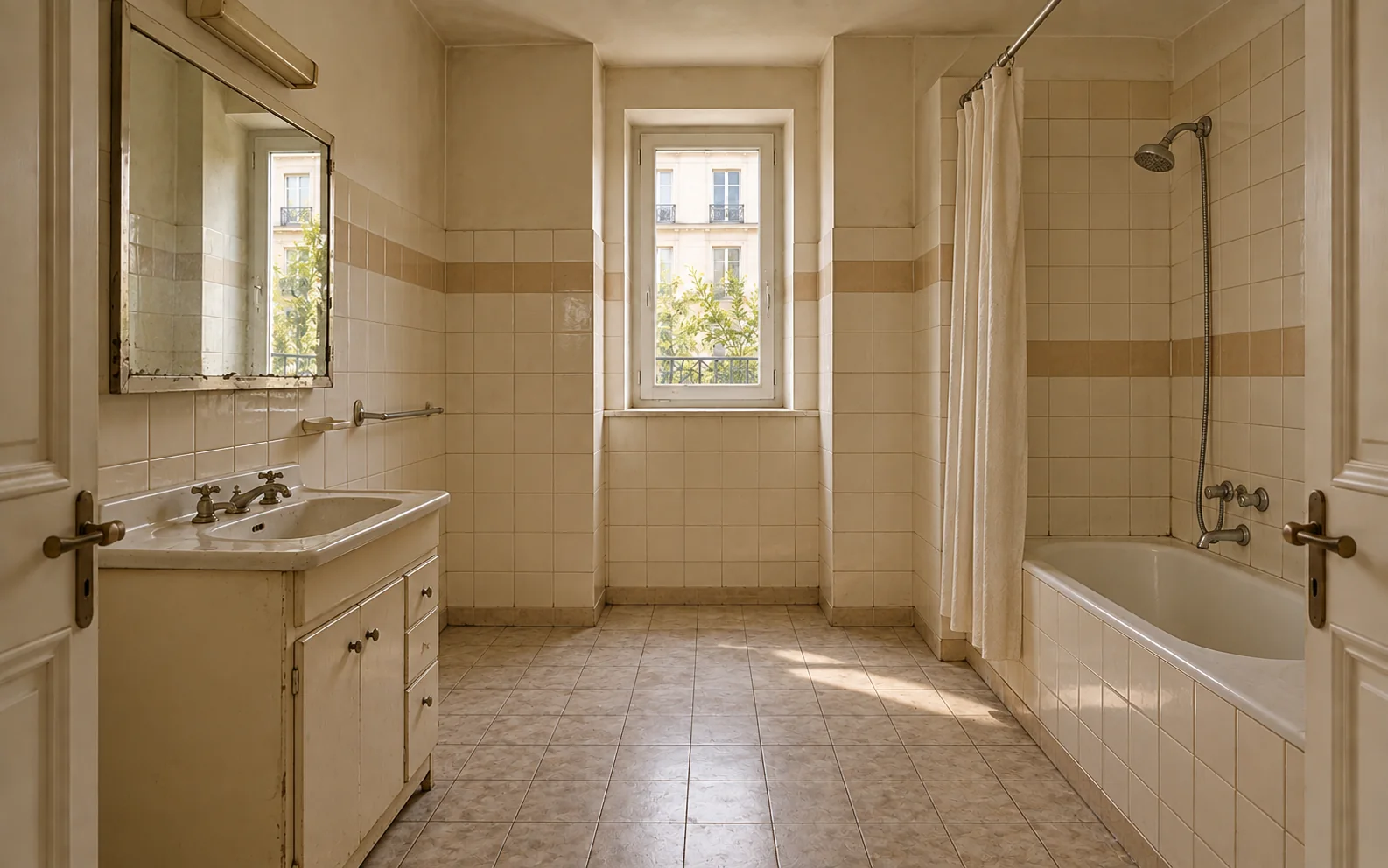Visualización del mismo baño antes de la reforma